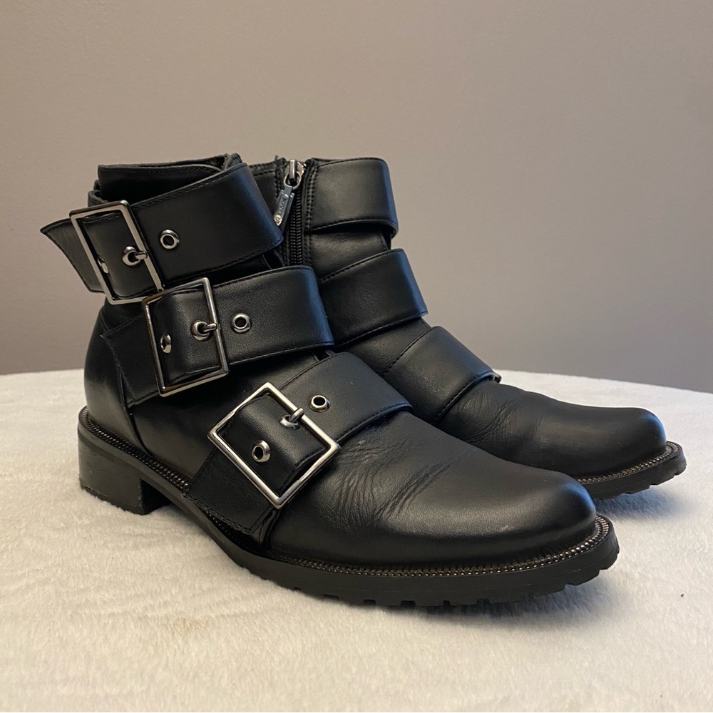 Blondo Waterproof Buckle Booties - Black Leather